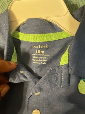 Carter's White and Teal Tagged Item